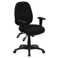 Flash Furniture Mid-Back Multi-Functional Black Fabric Swivel Computer Chair BT-662-BK-GG